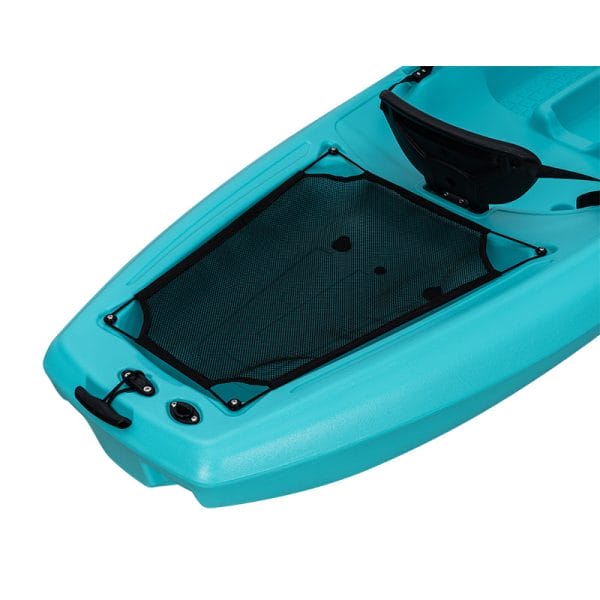 Blow Mold Kayak in turquoise waters, featuring child safety straps and ergonomic handles. Trusted by Maldives’ Conrad Maldives.
