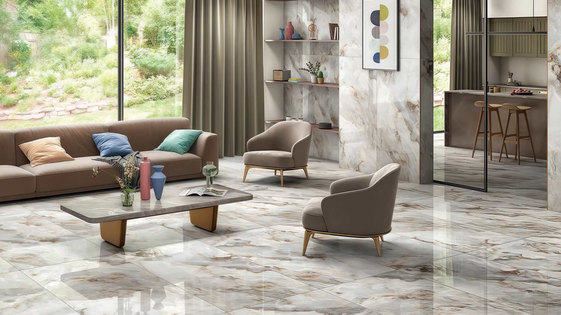Hotel Lobby Floor Tiles and Wall Tiles-Ceramic Tiles Factory
