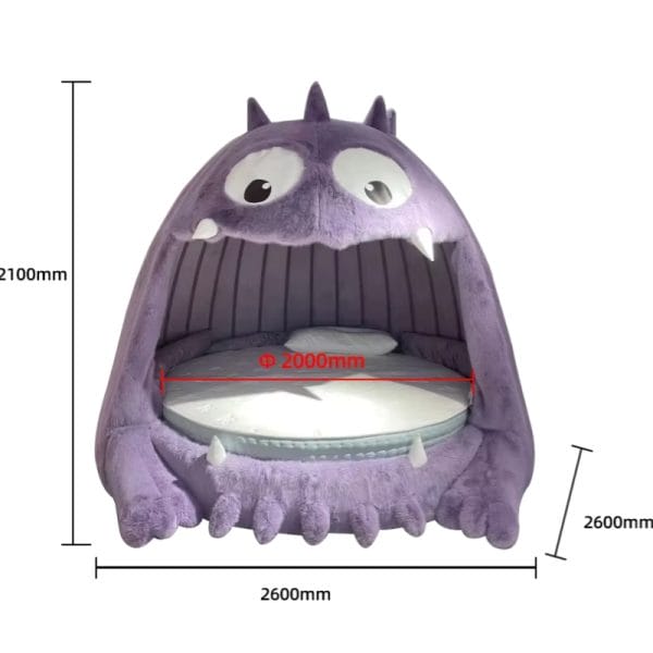 Dia2000mm Monster Bed fits compact hotel rooms, modular assembly