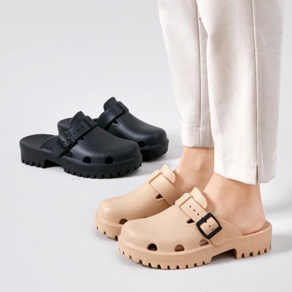 UV-resistant EVA slippers with quick-dry lining, beach resort essential