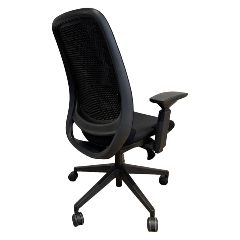Ergonomic Hotel Office Chair with Adjustable Lumbar Support - White Nylon Mesh Back