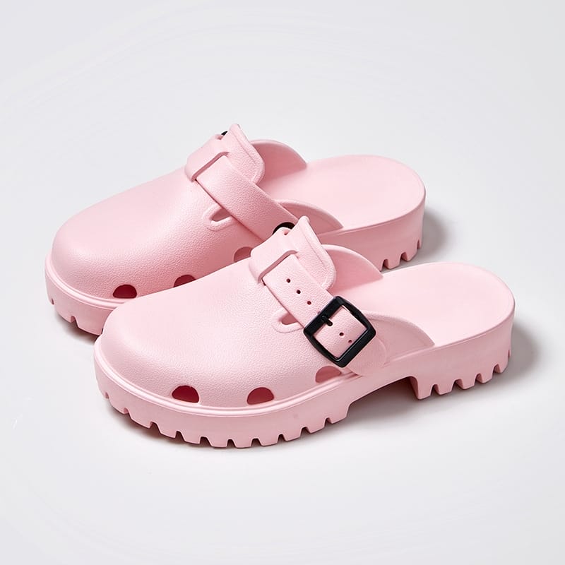Anti-slip EVA slippers in matte black, hotel room safety footwear