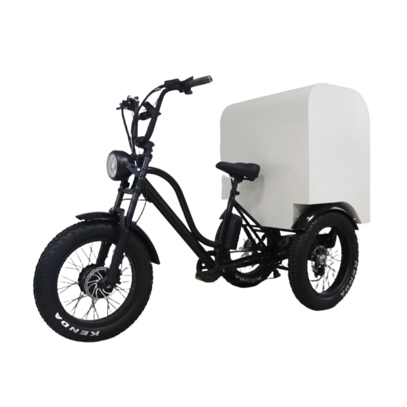 DERBAL Tricycle Technical Diagram: Motor, Battery, and Delivery Box Dimensions