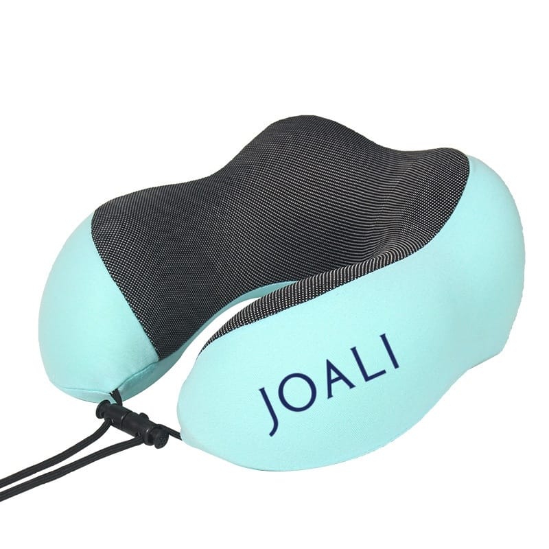 Ergonomic travel neck pillow for hotels, memory foam chin support design, airport lounge comfort