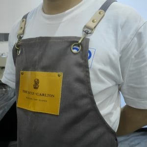 Custom Cotton Canvas Chef Apron for Dubai’s Address Downtown – Embroidered Monogram with Reinforced Stitching