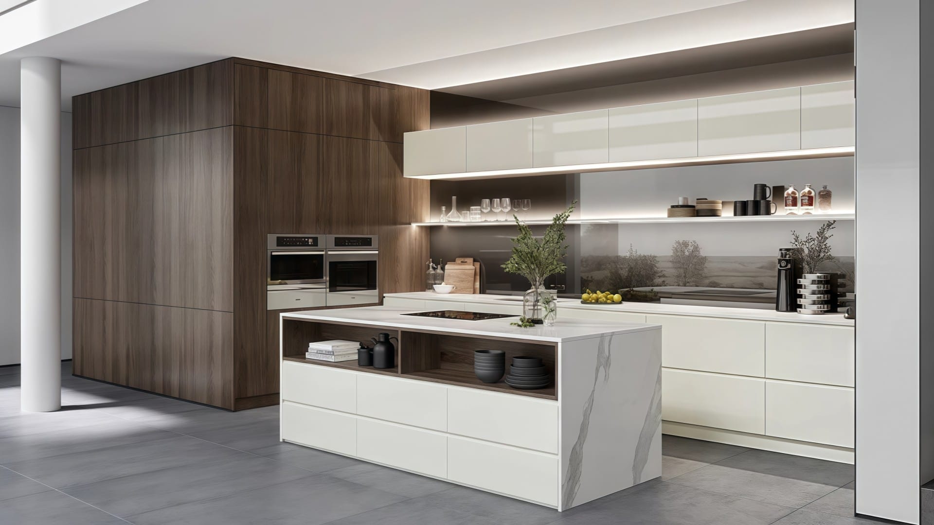 Side-by-side comparison of solid oak cabinets and eco-friendly MDF alternatives in a transitional kitchen-luxury kitchen cabinets