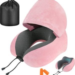 travel neck pillow with ergonomic design for airplane seats and office chair support