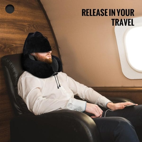 Cooling gel travel neck pillow with hypoallergenic cover for summer trips and sensitive skin