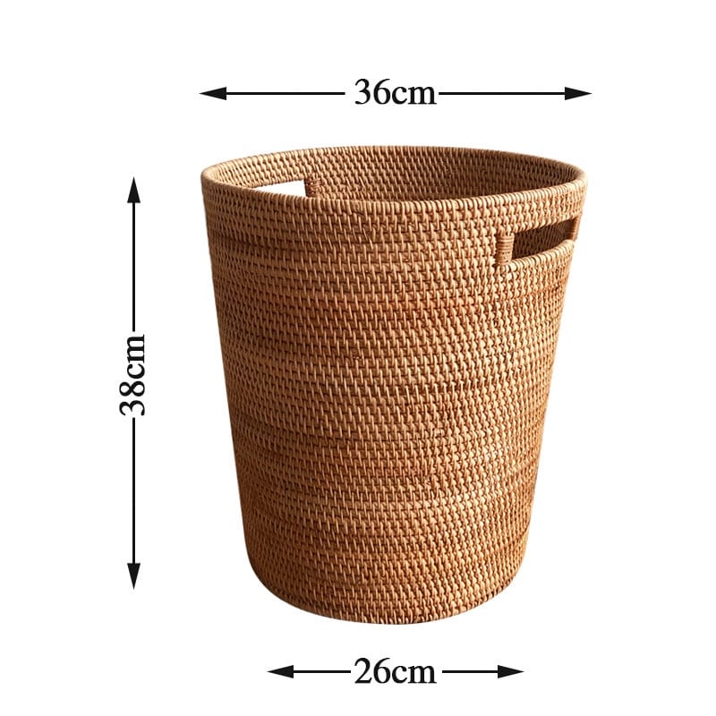 rattan hamper with handle ear