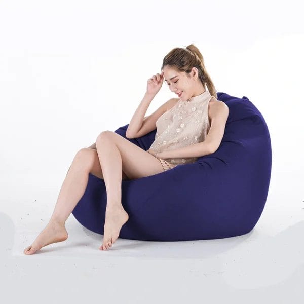 Custom-branded bean bag with Emirates logo in Dubai Airport lounge