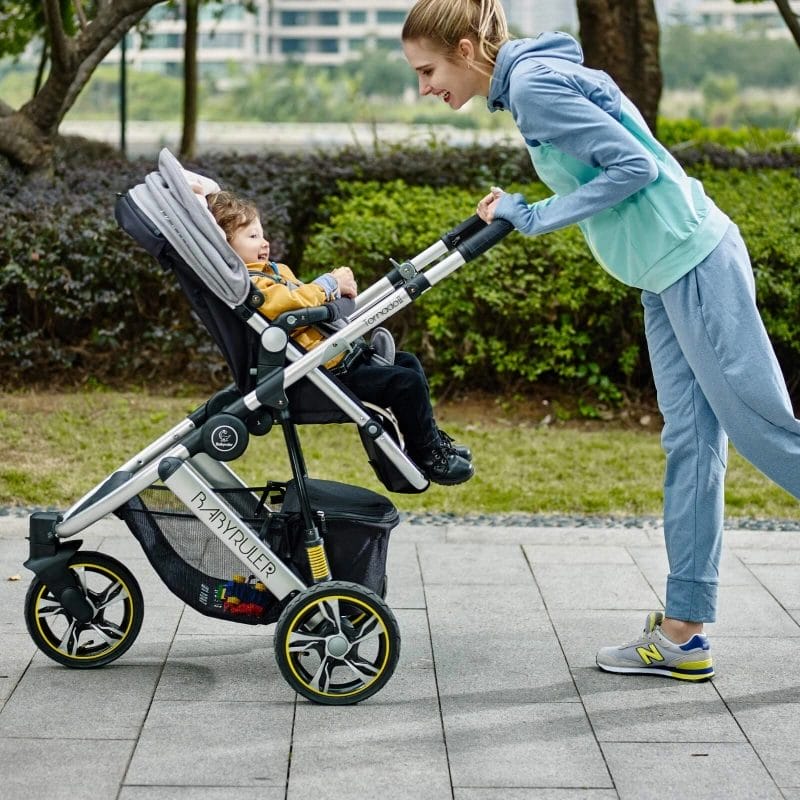 Babyruler Stroller in a Maldives resort kids’ club, soft suspension for infant comfort