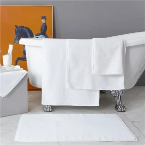 OEM-embroidered Hotel Bath Mat with reinforced OEKO-TEX® stitching, featured in Burj Al Arab suites after 200+ washes