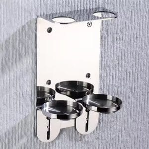 Hotel maintenance staff installing DERBAL's wall-mounted soap dispenser with rust-proof pump, using included adhesive and screws, showing the simple no-drill setup process.