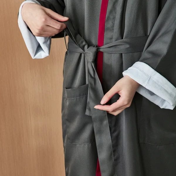 Elegant kimono cut of Luxury Double Layer Hotel Bathrobe flowing effortlessly over the body.
