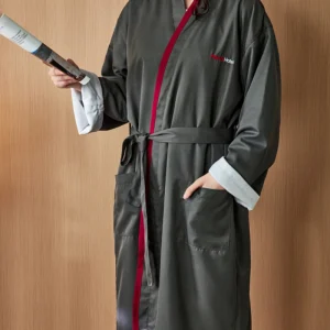 Elegant kimono cut of Luxury Double Layer Hotel Bathrobe flowing effortlessly over the body.