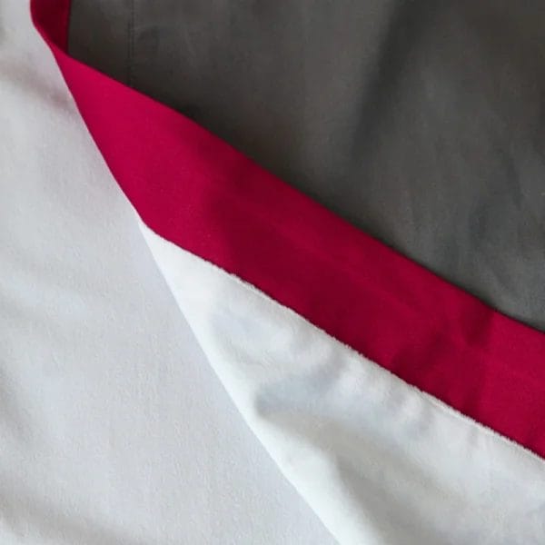 Reinforced piping and triple-stitched seams on Luxury Double Layer Hotel Bathrobe cuffs and collar.