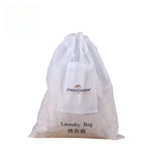 Eco-Friendly Laundry Bag with drawstring closure, PE+straw starch material for Maldives resorts