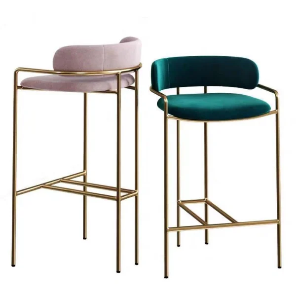 24k gold-plated Bar stools in Qatar Airways lounge with ambient lighting