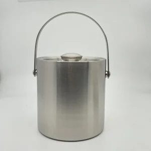 Insulated full stainless steel ice bucket with lid for temperature control