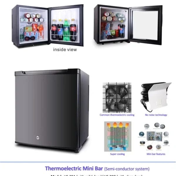 RGB LED-lit Hotel Mini Bar Fridge highlighting premium spirits at Mandarin Oriental Doha – 31% sales boost for luxury beverages