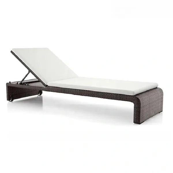 Pool Lounge Sun Bed by DERBAL survives monsoon seasons at Six Senses Zil Pasyon Seychelles – aerospace aluminum frame with 200kg capacity