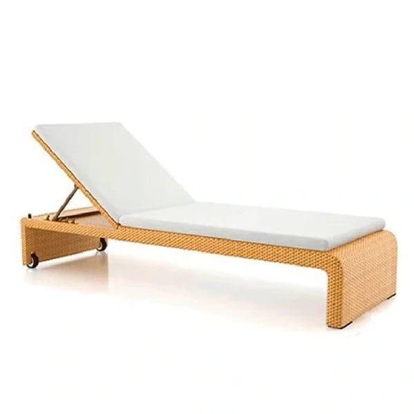Child-safe Pool Lounge Sun Bed with non-pinch hinges and rounded corners at family splash zones like Jumeirah Beach Hotel Dubai.
