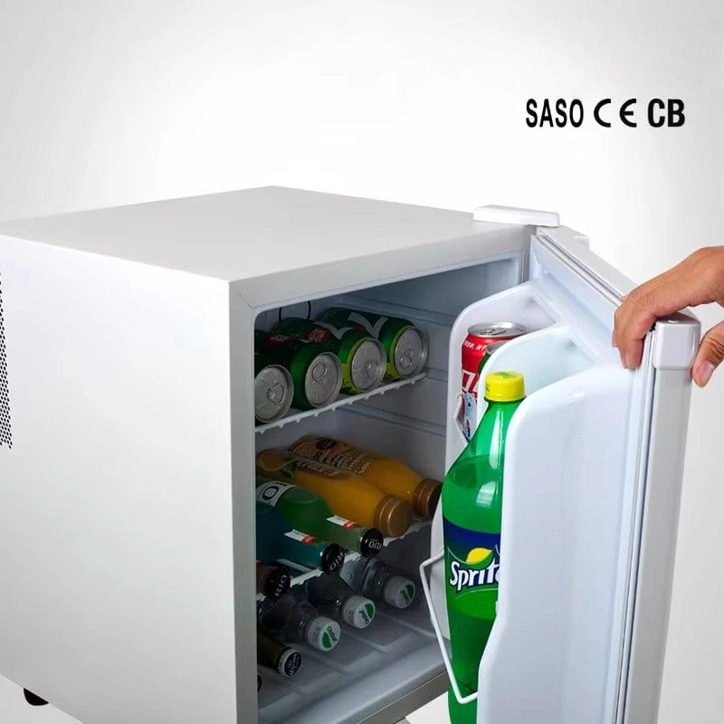 Ultra-quiet 23dB Hotel Mini Bar Fridge with ammonia absorption cooling in JW Marriott Maldives overwater villa – zero sleep disruption.