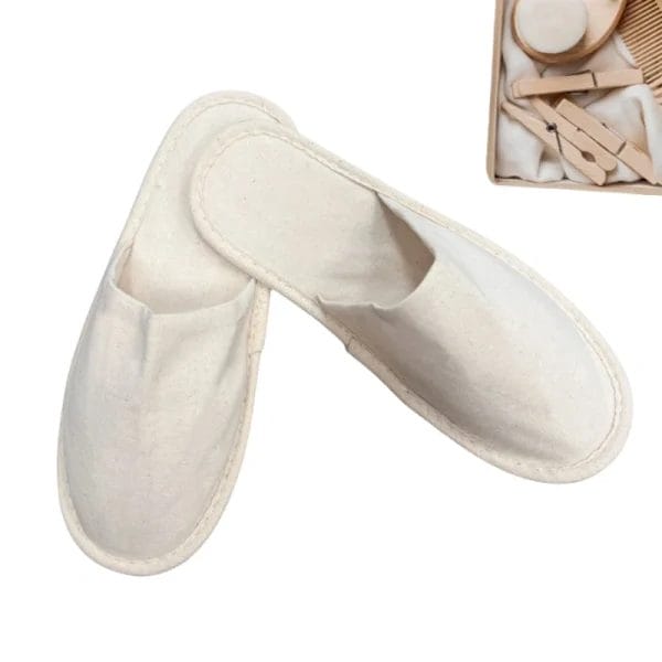 3x-brushed Turkish organic cotton uppers for Eco Friendly Biodegradable Hotel Slippers.
