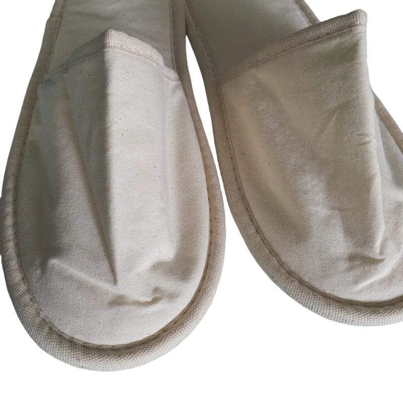Eco Friendly Biodegradable Hotel Slippers in customizable colors (grey, black, navy, bro
