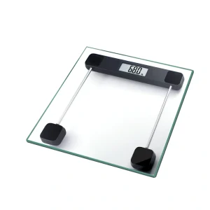 High-precision Hotel bathroom scale with backlit LCD display for accurate guest readings.