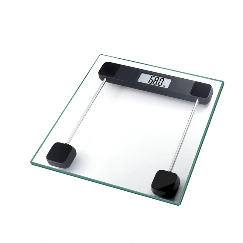 High-precision Hotel bathroom scale with backlit LCD display for accurate guest readings.