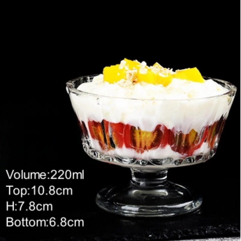 Stackable and durable dessert glass ice cream glass for commercial kitchens.