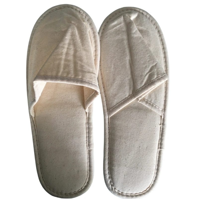 Compostable OPP bag packaging for bulk Eco Friendly Biodegradable Hotel Slippers at Raffles Seychelles.