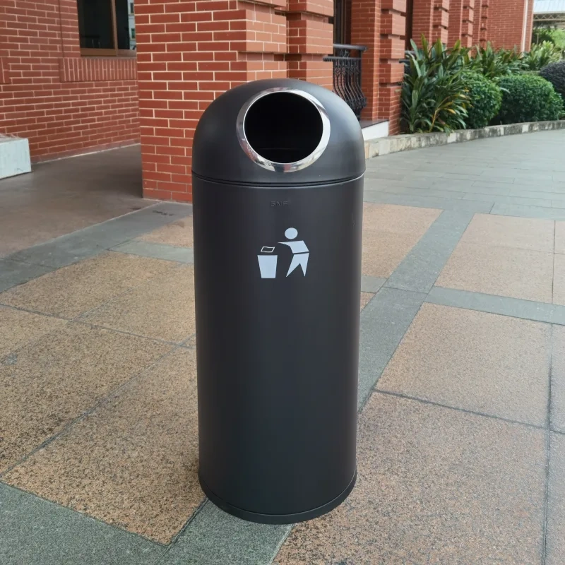 Hotel Outdoor Bins positioned discreetly at a grand hotel entrance, enhancing aesthetic.