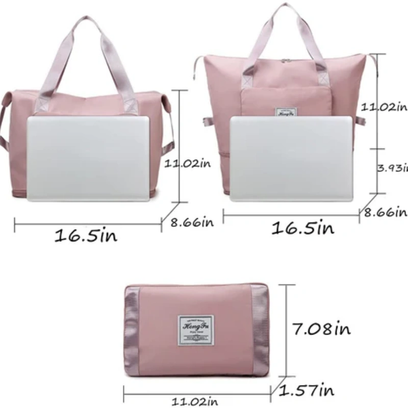 Person comfortably carrying the Foldable & Expandable Travel Bag by hand or on shoulder.