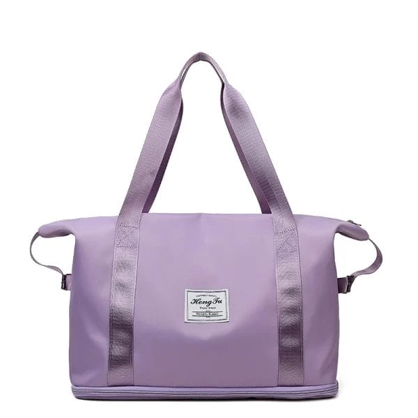 The Foldable & Expandable Travel Bag with its bottom expansion zipper unzipped, showing extra capacity.