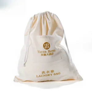 Large, heavy-duty vinyl laundry bag liner for hotel housekeeping carts, designed for efficiency and hygiene.