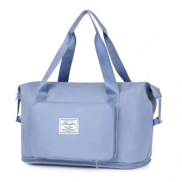 Close-up of the hidden back pocket on the Foldable & Expandable Travel Bag for secure access.