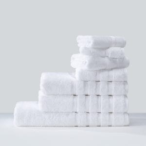 Grade 4 colorfast Hotel Bath Towels during bleach wash test at Ritz-Carlton Sharm El-Sheikh.