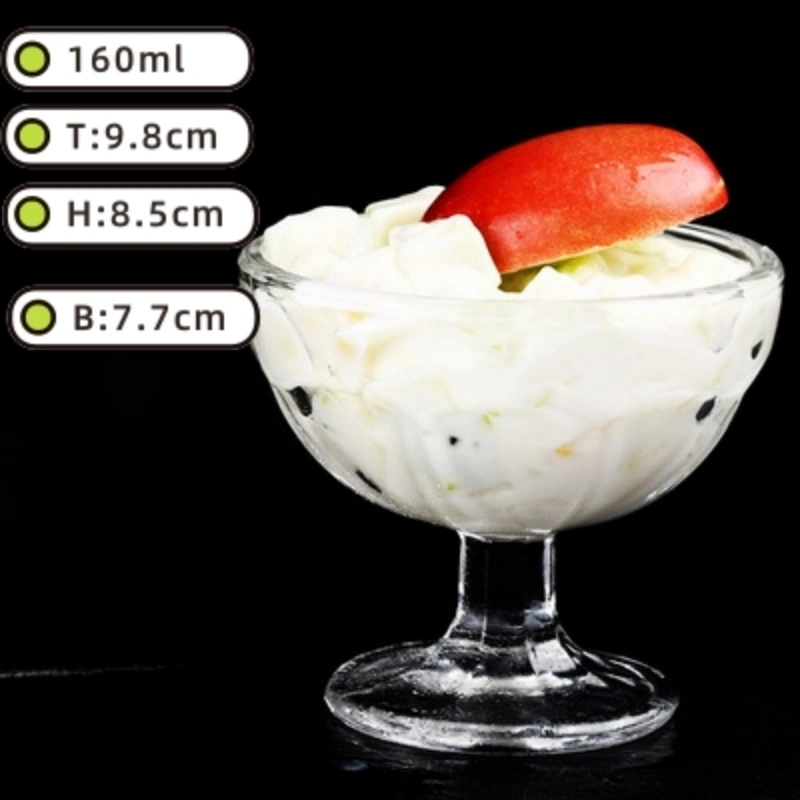 Guest enjoying dessert in a premium dessert glass ice cream glass at a hotel.