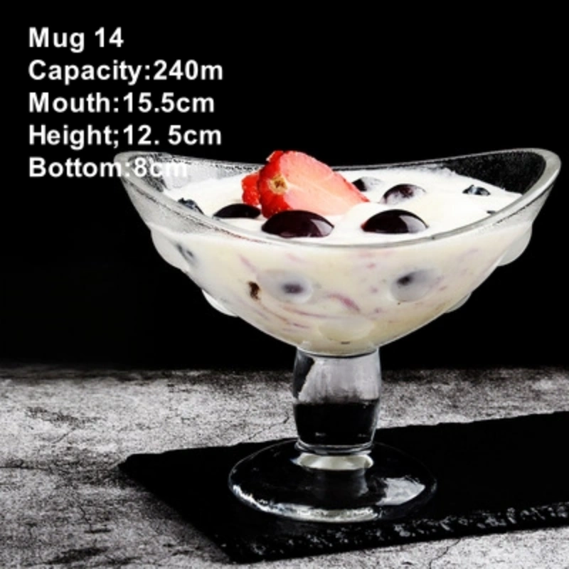 High-quality lead-free crystal dessert glass ice cream glass for safety and clarity.
