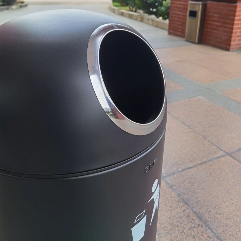 Hotel Outdoor Bins placed hygienically in a clean poolside leisure area.