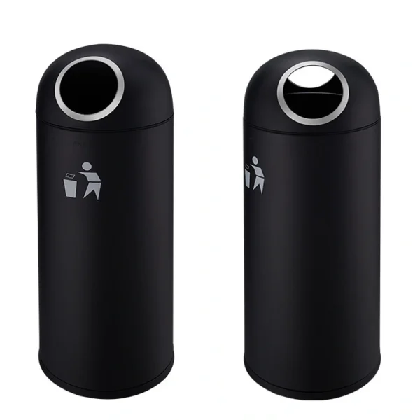 A modern, sleek Hotel Outdoor Bins with a durable powder-coated finish for hotel exteriors.