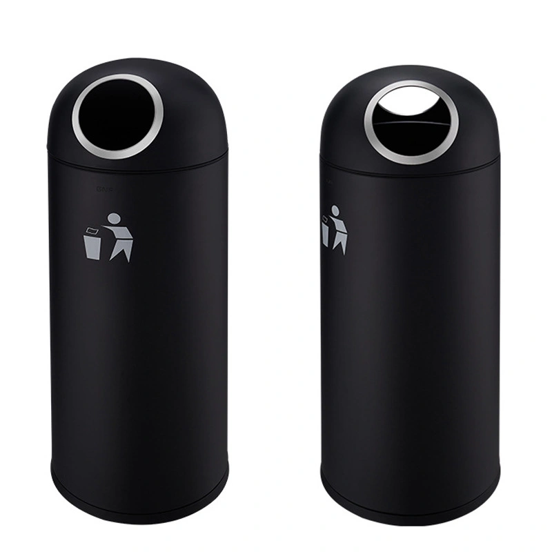 A modern, sleek Hotel Outdoor Bins with a durable powder-coated finish for hotel exteriors.