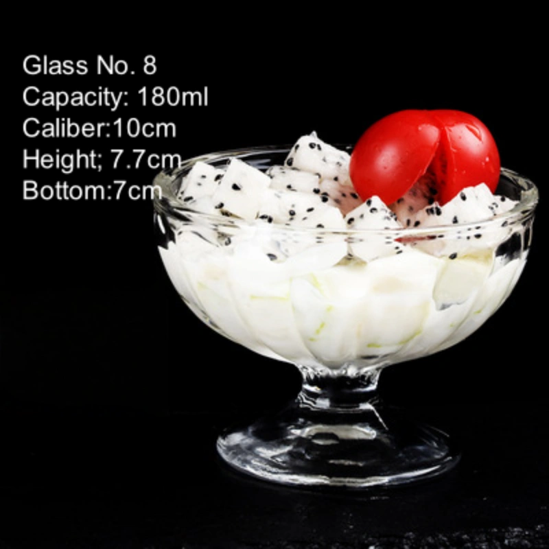 Versatile large dessert glass ice cream glass for sundaes and cocktails.