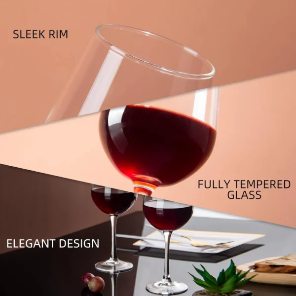 A close-up of a standard pour in a Red wine glasses with a 12oz capacity.