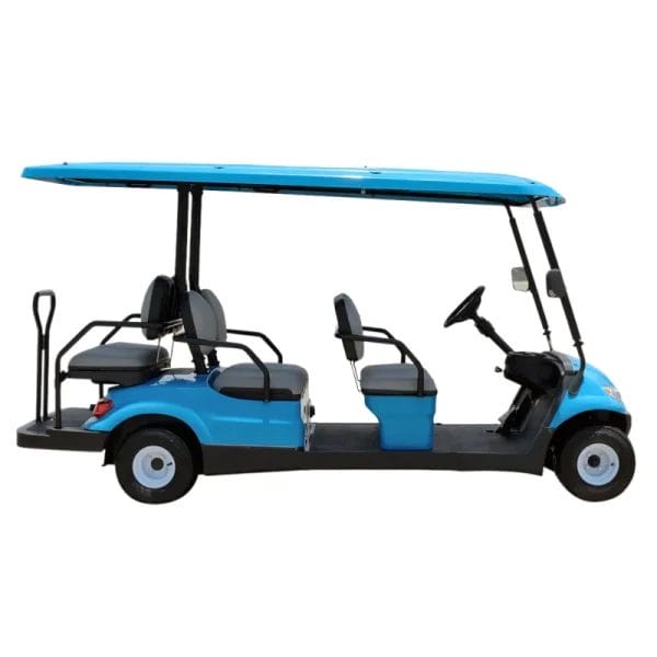 A spacious 6-Seater Electric Golf Cart Club Buggy carrying guests and luggage, illustrating its use for elegant transport.