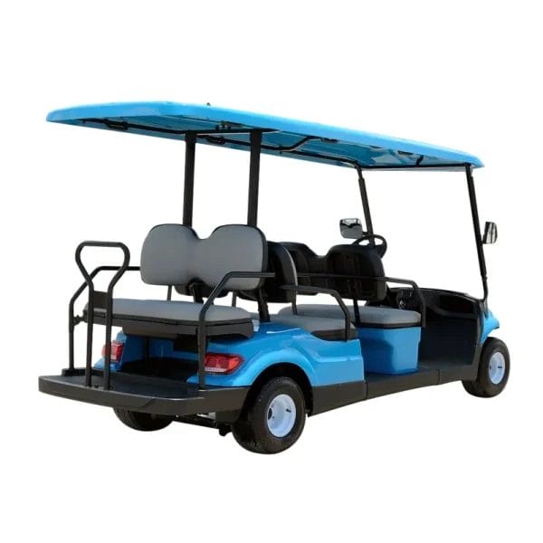 A versatile Electric Golf Cart Club Buggy with staff transporting supplies for a hotel event, highlighting its multi-purpose utility.