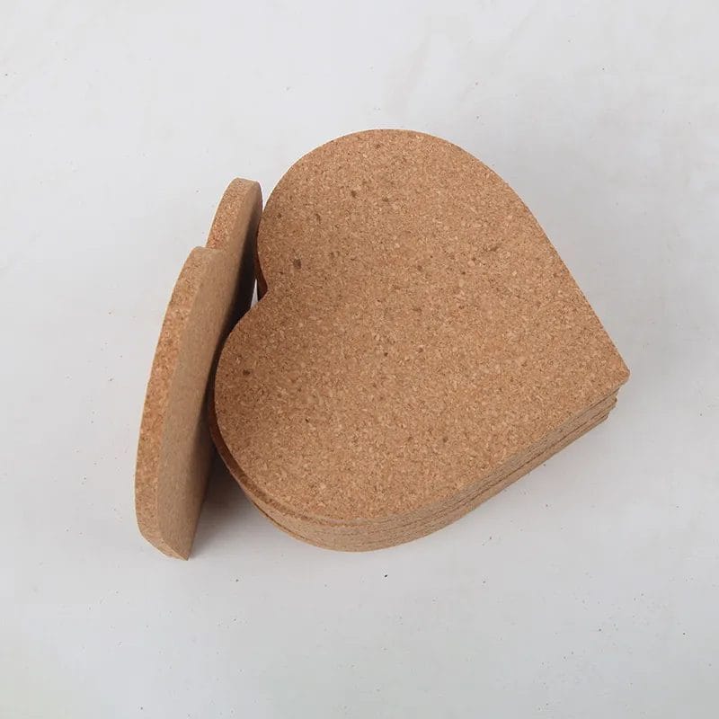A collection of blank Cork Coasters ready for bulk customization as wedding favors or promotional items.