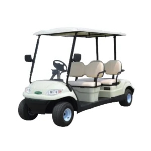 An overhead shot of the Electric Golf Cart making a sharp turn, showcasing its compact size and tight turning radius.
